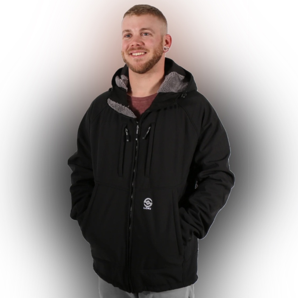 Loki Gear Men's Mountain Jacket, waterproof, wind proof, Sherpa lined size M